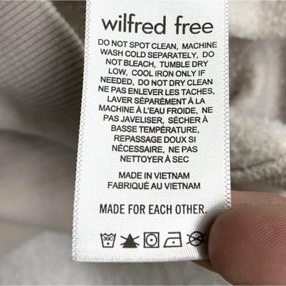 Aritiza Wilfred Free Beige Cotton Blend Cropped Half Zip Mock Neck Sweatshirt XS - Picture 4 of 15